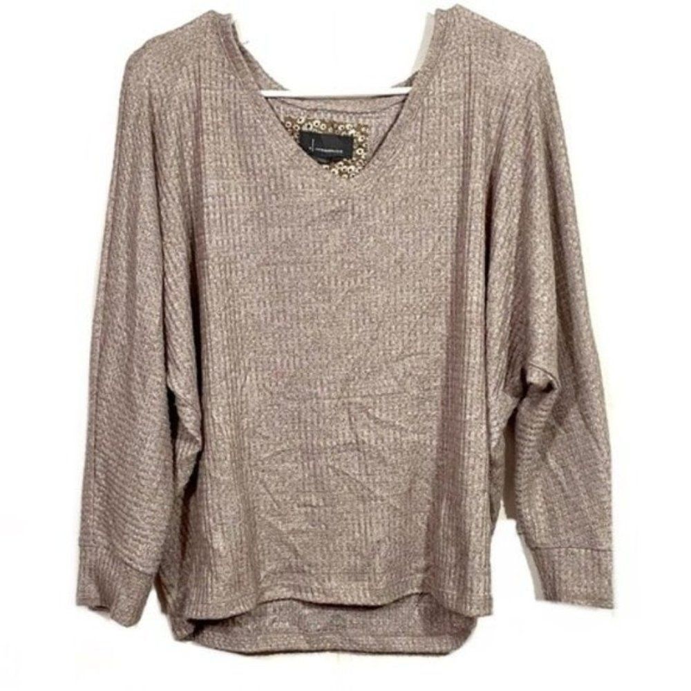 Anthropologie Lightweight Waffled V-Neck Sweater